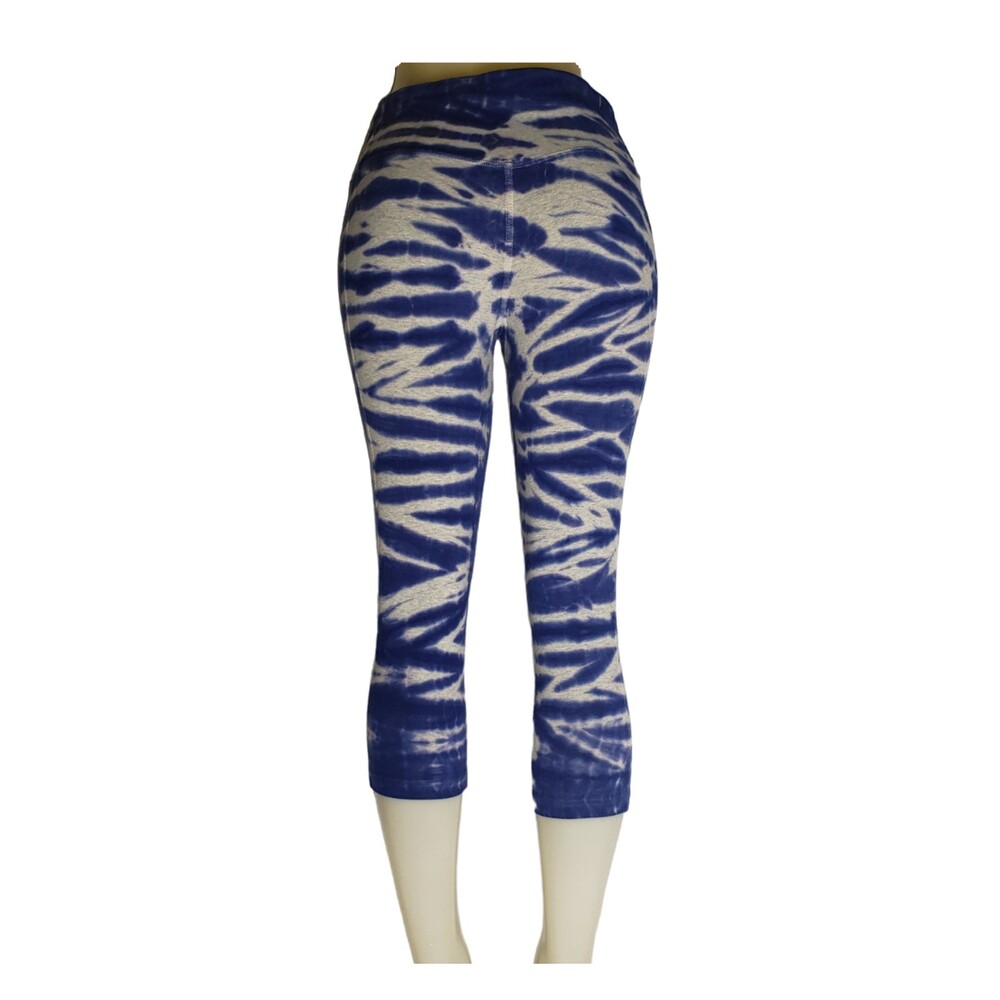 NIKE DRI-FIT Gray and Blue Tie Dye Cropped Capri Leggings Size Large